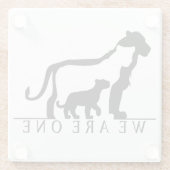 Lion Family Glazen Onderzetter (Achterkant)