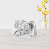 Lion Family Kaart (Gele Bloem)