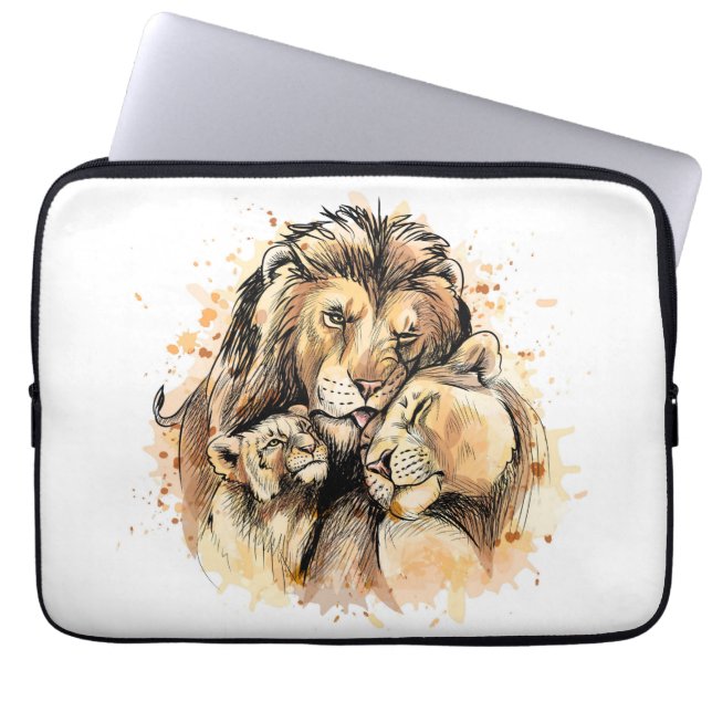 Lion Family Laptop-hoes Laptop Sleeve (Voorkant)