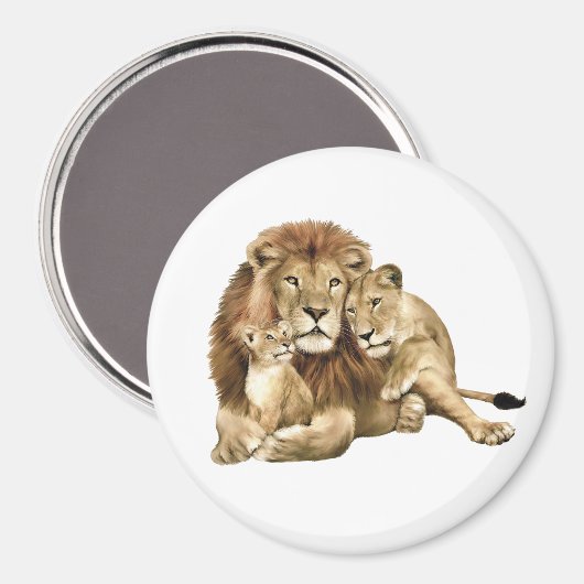 Lion Family Magnet (Voorkant / Achterkant)