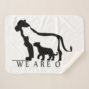 Lion Family Sherpa Deken