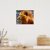 Lion fantasy Poster Print 20X16 (Keuken)