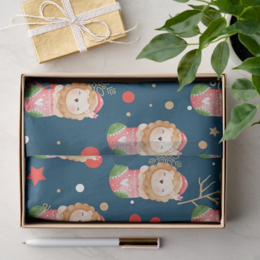 Lion-Feestdagen aanpassen Tissuepapier (Geschenk)