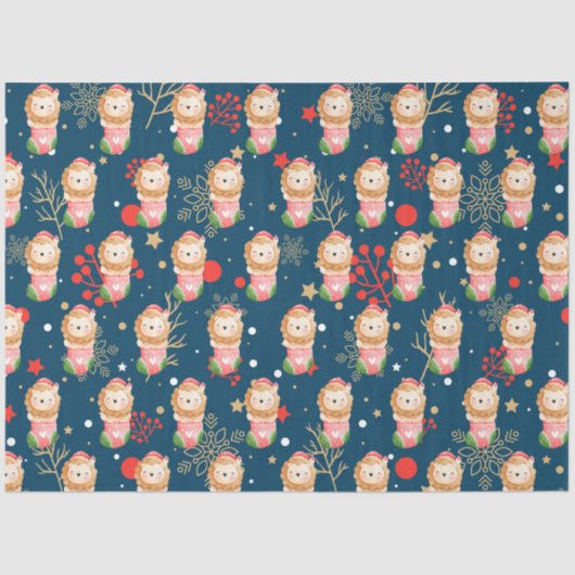 Lion-Feestdagen aanpassen Tissuepapier (Voorkant)