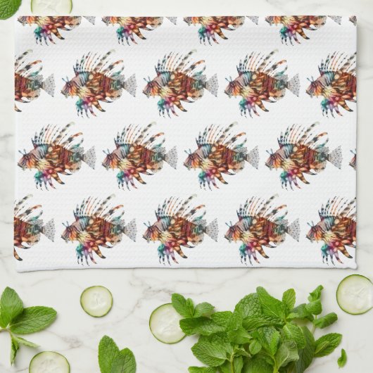 Lion Fish Rainbow Kitchen Towel Theedoek (Gevouwen)