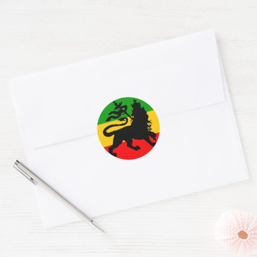 Lion Flag Ronde Sticker (Envelop)