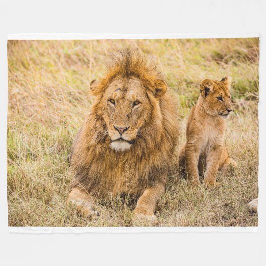 Lion Fleece Blanket Deken (Voorkant (Horizontaal))