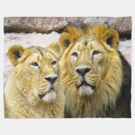 Lion Fleece Blanket Deken