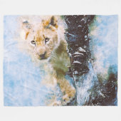 Lion Fleece Blanket Deken (Voorkant (Horizontaal))