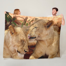 Lion Fleece Blanket Deken