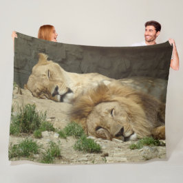 Lion Fleece Blanket Deken