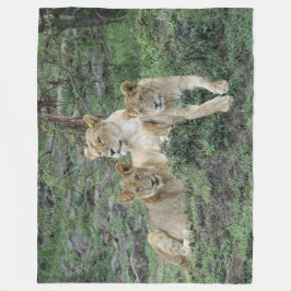 Lion Fleece Blanket Deken