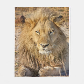 Lion Fleece Blanket Deken