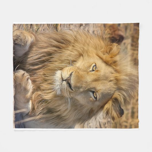 Lion Fleece Blanket Deken (Voorkant (Horizontaal))