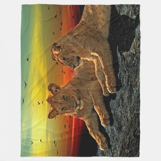Lion Fleece Blanket Deken (Voorkant)
