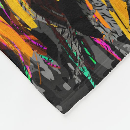 Lion Fleece Blanket | Oranje Donkere leeuwenkop (Hoek)