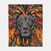 Lion Fleece Blanket | Oranje Donkere leeuwenkop Deken (Voorkant)