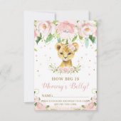 Lion Floral Hoe groot is mama's Belly Game Card Kaart (Voorkant)