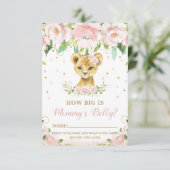Lion Floral Hoe groot is mama's Belly Game Card Kaart (Staand voorkant)
