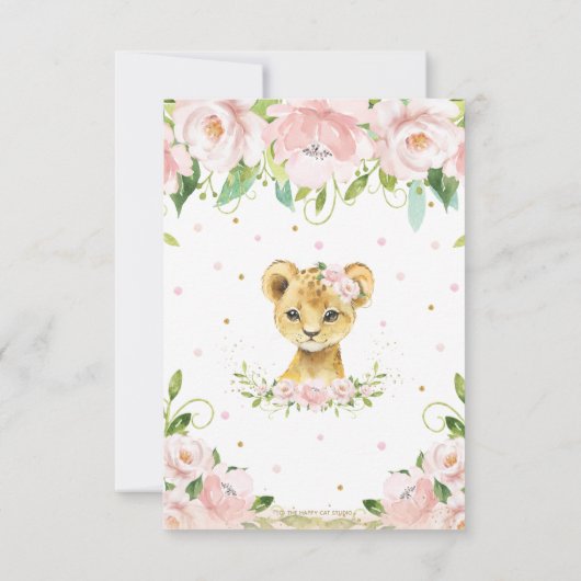 Lion Floral Hoe groot is mama's Belly Game Card Kaart (Achterkant)