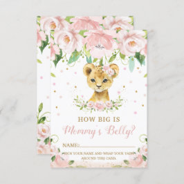 Lion Floral Hoe groot is mama's Belly Game Card Kaart