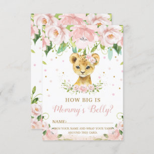 Lion Floral Hoe groot is mama's Belly Game Card Kaart