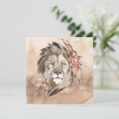 Lion Floral Kaart (Staand voorkant)