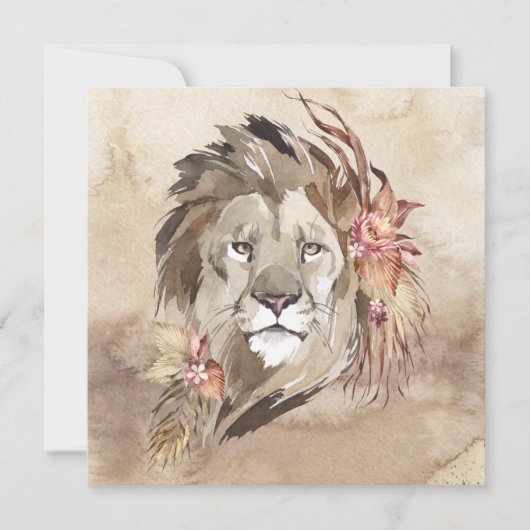 Lion Floral Kaart (Voorkant)