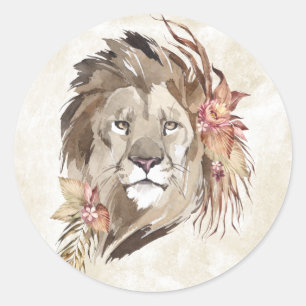 Lion Floral Sticker