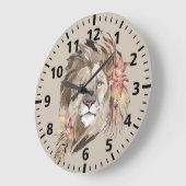 Lion Floral Wall Clock Grote Klok (Hoek)