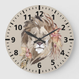 Lion Floral Wall Clock Grote Klok