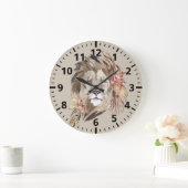 Lion Floral Wall Clock Grote Klok (Huis)