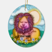 Lion Flowers Keramisch Ornament (Links)