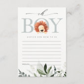 Lion Foliage Oh Boy Advice voor Baby shower Informatiekaartje (Voorkant)