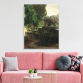 Lion Fontein in Rome (door H.A. Brendekilde) Canvas Afdruk (Insitu (Woonkamer))