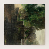 Lion Fontein in Rome (door H.A. Brendekilde) Legpuzzel (Horizontaal)