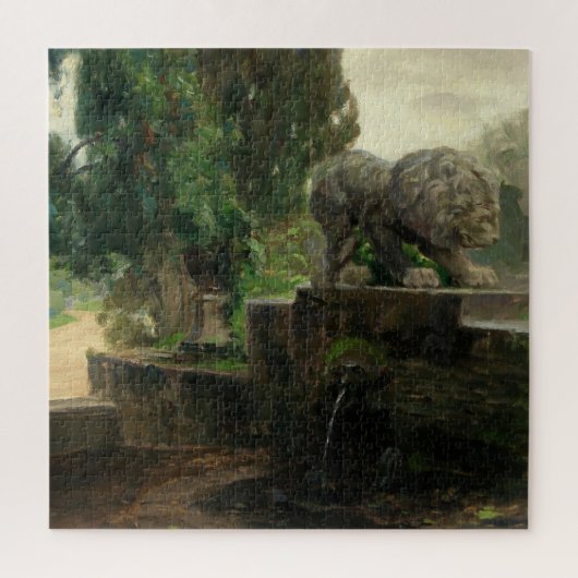 Lion Fontein in Rome (door H.A. Brendekilde) Legpuzzel (Verticaal)