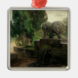 Lion Fontein in Rome (door H.A. Brendekilde) Metalen Ornament