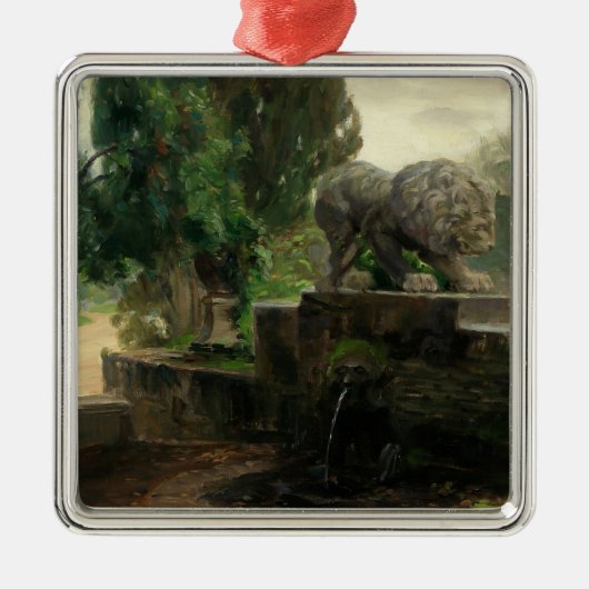 Lion Fontein in Rome (door H.A. Brendekilde) Metalen Ornament (Voorkant)