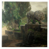 Lion Fontein in Rome (door H.A. Brendekilde) Tegeltje (Voorkant)