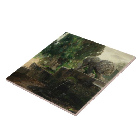 Lion Fontein in Rome (door H.A. Brendekilde) Tegeltje (Zijkant)