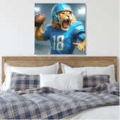 Lion Football Player Canvas Afdruk (Insitu (Slaapkamer))