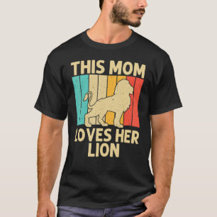 Lion for mam Mama African Safari Zoo Animal Retro T-shirt