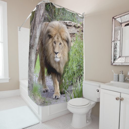 Lion fotoprint douchecabine douchegordijn (In situ)