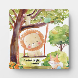 Lion, Fox, Bunny en Birds Blush Natuur slikken Fotoplaat