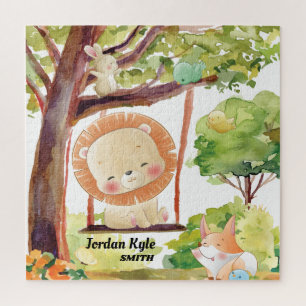 Lion, Fox, Bunny en Birds Blush Natuur slikken Legpuzzel