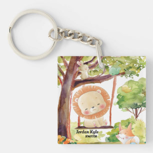 Lion, Fox, Bunny en Birds Blush Natuur slikken Sleutelhanger