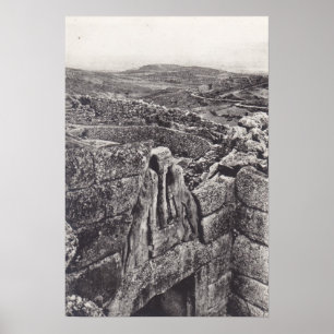 LION GATE & GRAVE CIRCLES MYCENAE GRIEKENLAND POST POSTER