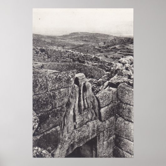 LION GATE & GRAVE CIRCLES MYCENAE GRIEKENLAND POST POSTER (Voorkant)