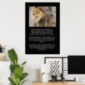 Lion Gazelle Running Quote Poster (Thuiskantoor)